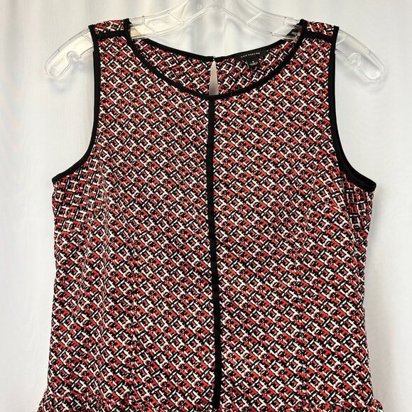 Ann Taylor Womens Multicolor Sleeveless Round Neck Side Zip Blouse Top Size 4 - Picture 3 of 10